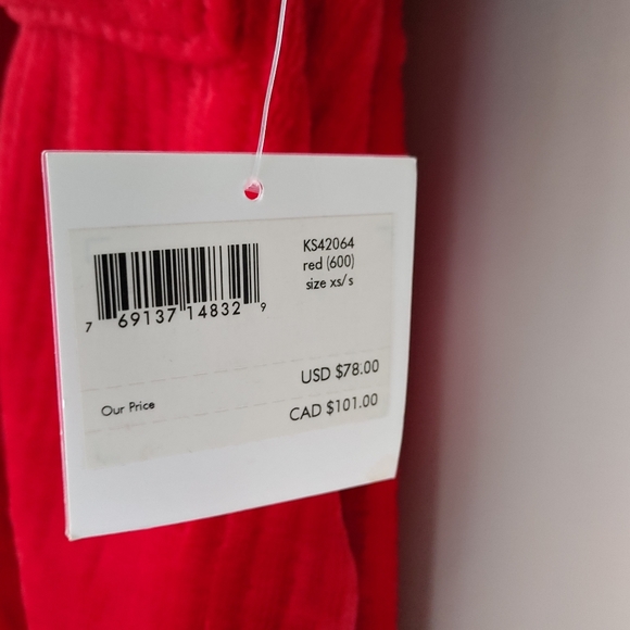 NWT Kate Spade New York Chenille Robe Fuzzy Red Size XS Small - Picture 15 of 15